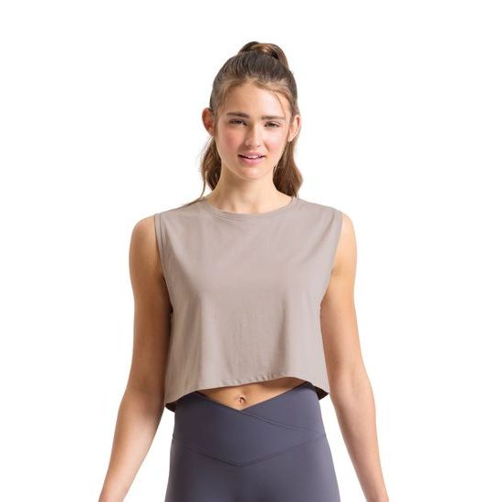 DAMEN CROP-TOP AUS BIO-BAUMWOLLE - FITNESS T-SHIRTS - SPORT KLEIDUNG