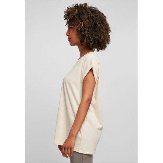 VOLNÉ DÁMSKÉ TRIČKO S OHRNUTÝMI RUKÁVY - TRIČKA S KRÁTKÝM RUKÁVEM - OBLEČENÍ