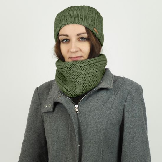 WOMEN'S SLOUCHY WINTER HAT WITH FLEECE - KNITTED BEANIES - ACCESSORIES