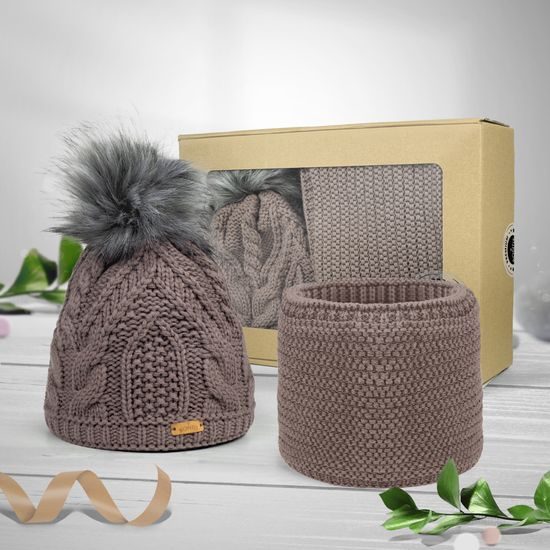 DÁRKOVÉ BALENÍ: DÁMSKÁ ČEPICE S BAMBULÍ A NÁKRČNÍK - ČEPICE - KŠILTOVKY A ČEPICE
