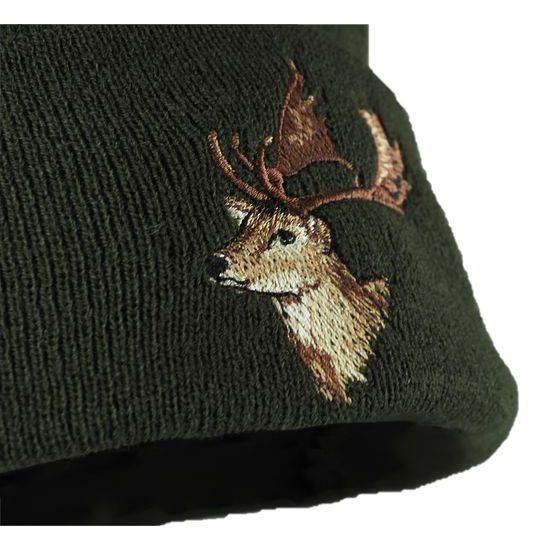 GESCHENKSET: BESTICKTE MÜTZE FÜR JÄGER UND GESTRICKTER SCHAL - MÜTZEN - CAPS UND MÜTZEN