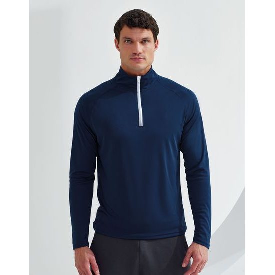 PÁNSKE TRIČKO S DLHÝM RUKÁVOM A 1/4 ZIPSOM - ŠPORTOVÉ TRIČKÁ S DLHÝM RUKÁVOM - ŠPORTOVÉ OBLEČENIE