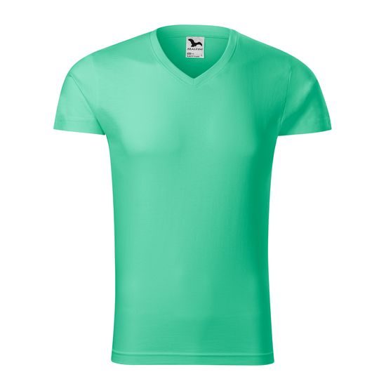 PÁNSKÉ TRIČKO SLIM FIT V-NECK - TRIČKA S KRÁTKÝM RUKÁVEM - OBLEČENÍ