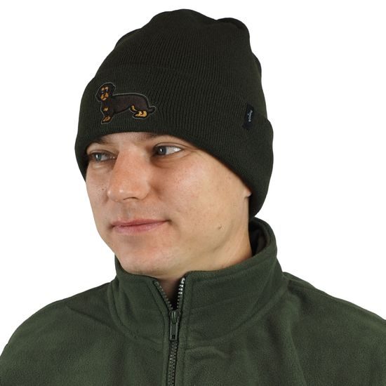 STRICKMÜTZE MIT STICKEREI DACKEL - JÄGER - KLEIDUNG