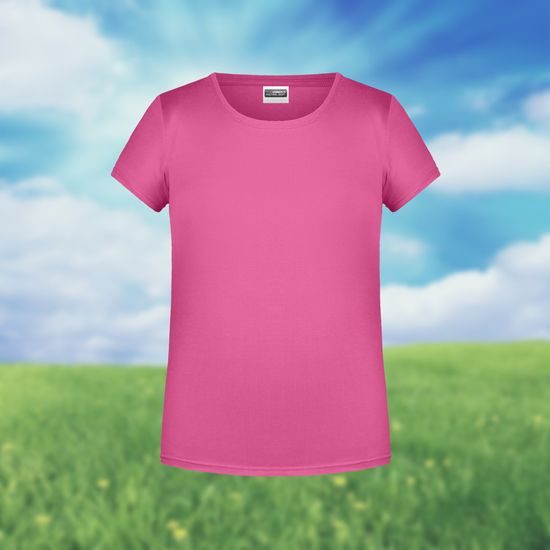 KLASSISCHES MÄDCHEN-T-SHIRT AUS BIO-BAUMWOLLE 8007G - T-SHIRTS AUS BIO-BAUMWOLLE - KLEIDUNG