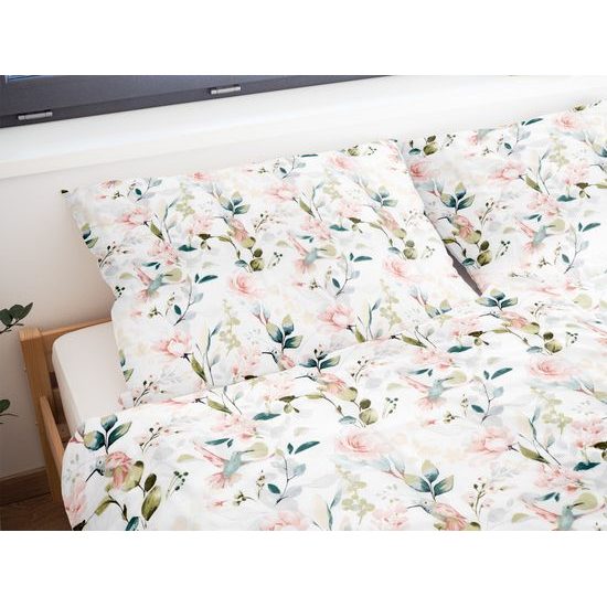 BAVLNĚNÉ POVLEČENÍ RŮŽOVÉ KVĚTINY - BAVLNĚNÁ POVLEČENÍ - DOMÁCNOST