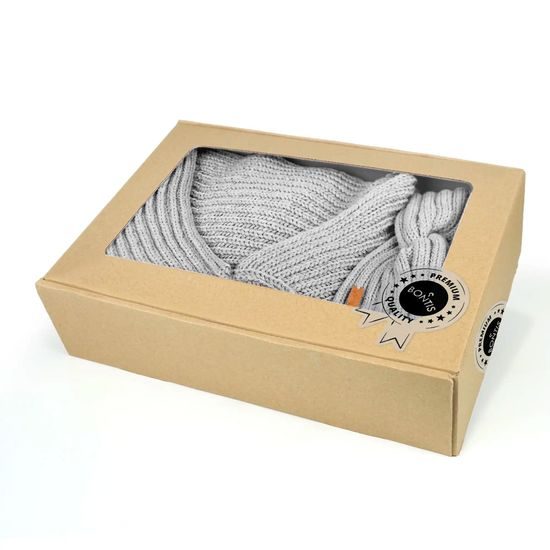 GESCHENKSET: STRICKPONCHO UND STIRNBAND - PULLOVER OHNE ÄRMEL - KLEIDUNG