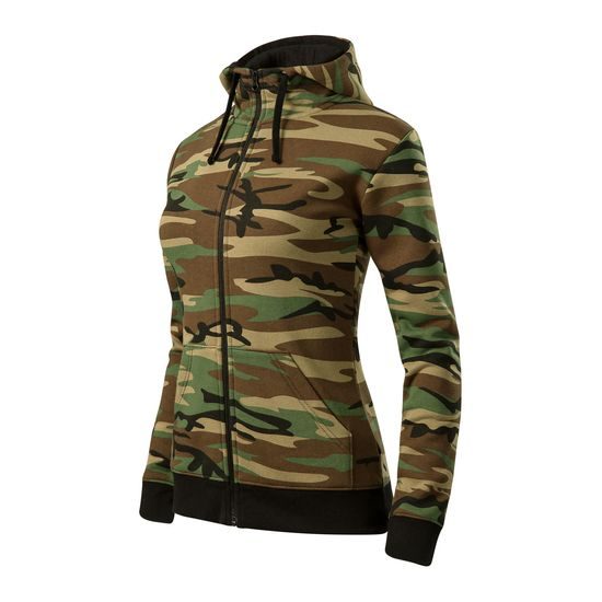 DÁMSKÁ MIKINA CAMO ZIPPER - MIKINY NA ZIP - OBLEČENÍ