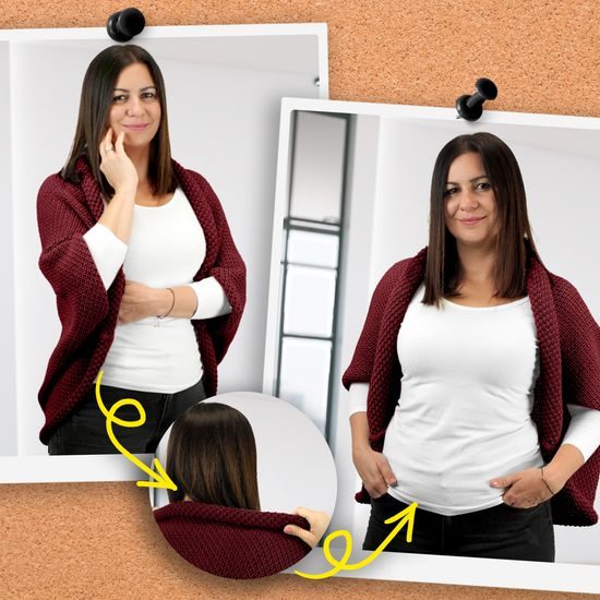 SET CADOU: CARDIGAN TRICOTAT ȘI BENTIȚĂ - PULOVERE FĂRĂ ÎNCHIDERE - ÎMBRĂCĂMINTE