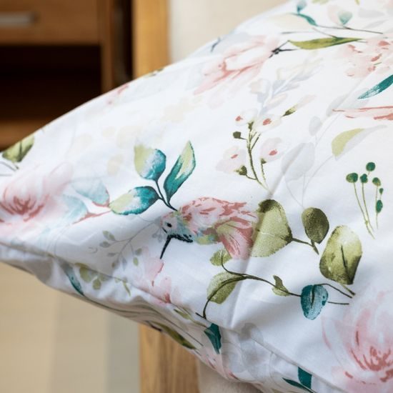 BAVLNĚNÉ POVLEČENÍ RŮŽOVÉ KVĚTINY - BAVLNĚNÁ POVLEČENÍ - DOMÁCNOST