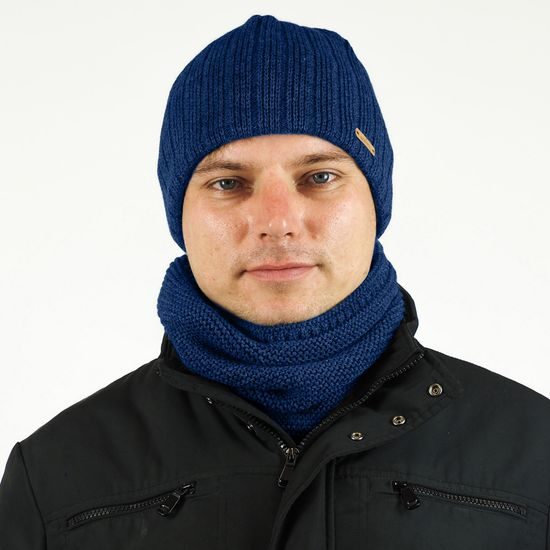 GESCHENKSET: HERREN-STRICKMÜTZE MIT STREIFEN UND LOOP-SCHAL - GESCHENKSETS - SETS UND GESCHENKE