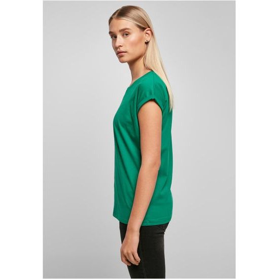 VOLNÉ DÁMSKÉ TRIČKO S OHRNUTÝMI RUKÁVY - TRIČKA S KRÁTKÝM RUKÁVEM - OBLEČENÍ