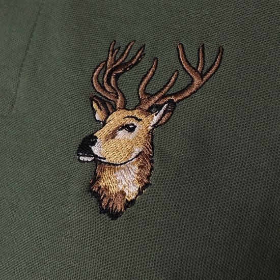 POLO-SHIRT MIT STICKEREI HIRSCH - JÄGER - KLEIDUNG