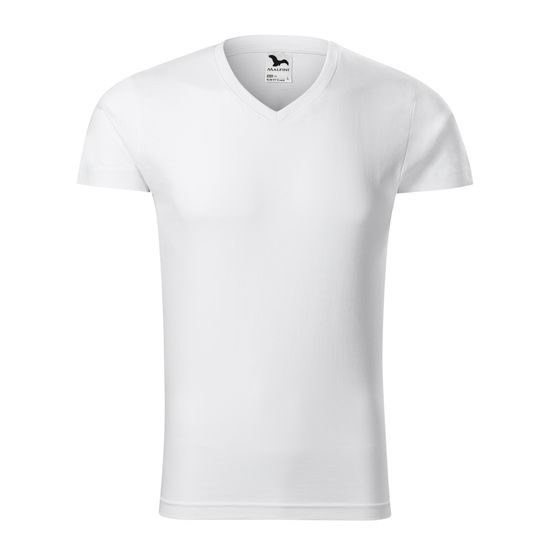 PÁNSKE TRIČKO SLIM FIT V-NECK - TRIČKÁ S KRÁTKYM RUKÁVOM - OBLEČENIE