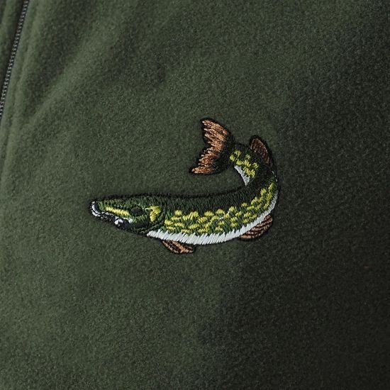 FLEECEJACKE MIT STICKEREI HECHT - ANGLER - KLEIDUNG