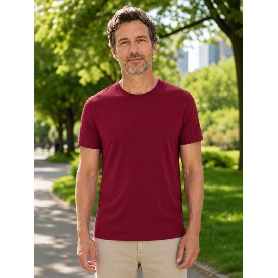 TRICOU CLASIC PENTRU BĂRBAȚI DIN BUMBAC ORGANIC 8008 - TRICOURI DIN BUMBAC ORGANIC - ÎMBRĂCĂMINTE