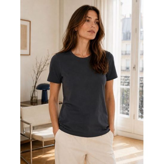 DAMEN-T-SHIRT MIT KURZEN ÄRMELN INTERLOCK - KURZARM-T-SHIRTS - KLEIDUNG