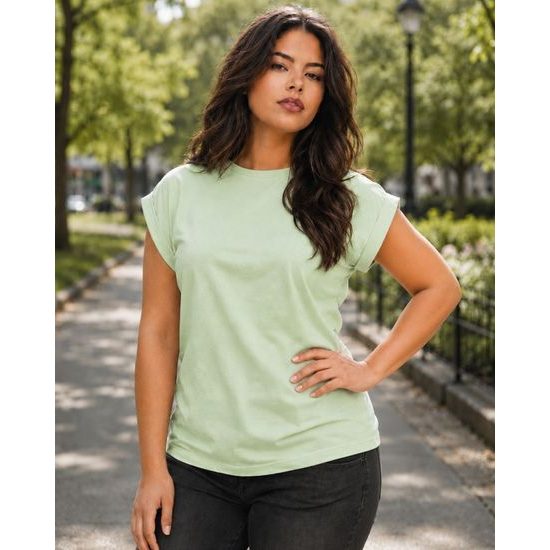 TRICOU LEJER DE DAMĂ DIN BUMBAC ORGANIC 8005 - TRICOURI DIN BUMBAC ORGANIC - ÎMBRĂCĂMINTE