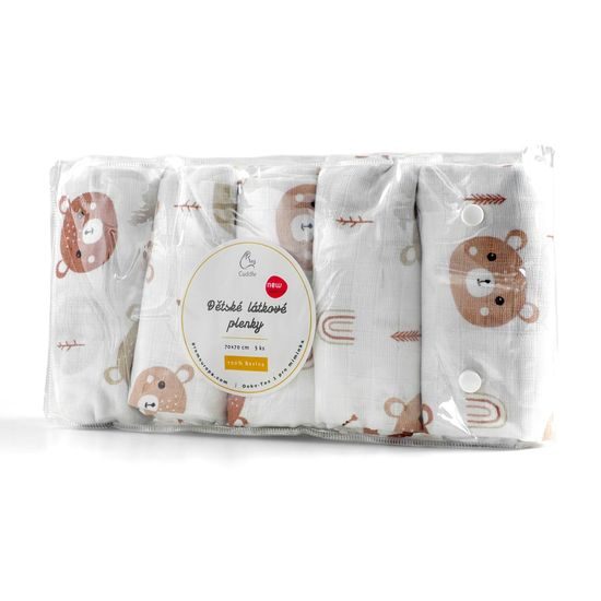 LÁTKOVÉ PLIENKY 5 KUSOV: MEDVEDÍK A ŠÍPY - PLIENKY - DOMÁCNOSŤ