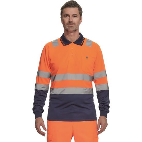 TRICOU POLO PENTRU BĂRBAȚI REFLECTORIZANT CU MÂNECĂ LUNGĂ LEON - TRICOURI REFLECTORIZANTE - HAINE DE LUCRU