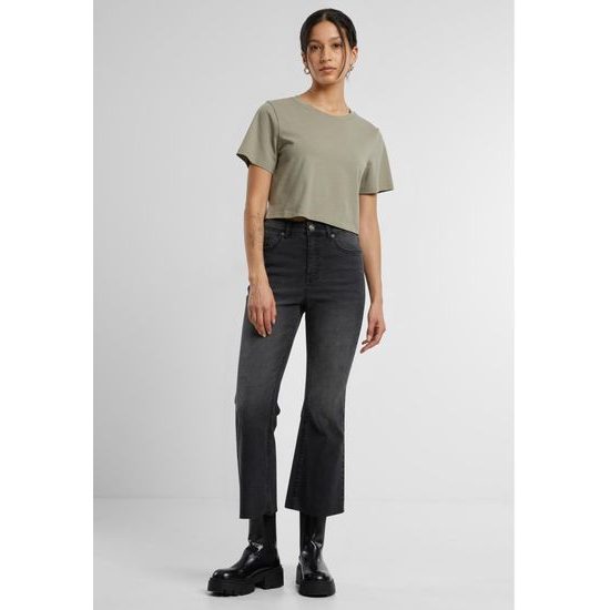 TRICOU CROP TOP CU MÂNECĂ SCURTĂ PENTRU FEMEI - TOPURI CROP TOP - ÎMBRĂCĂMINTE