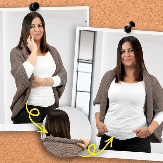 DÁRKOVÉ BALENÍ: PLETENÝ KARDIGAN A ČELENKA - SVETRY BEZ ZAPÍNÁNÍ - OBLEČENÍ