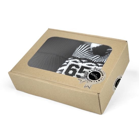 SET CADOU: ZMIJOVKA BONTIS ANIVERSARĂ CU GULER TRICOTAT - FESURI CU POMPON - ACCESORII