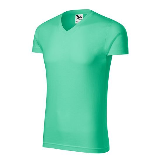 PÁNSKÉ TRIČKO SLIM FIT V-NECK - TRIČKA S KRÁTKÝM RUKÁVEM - OBLEČENÍ