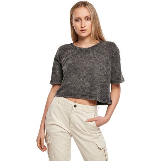 DÁMSKÉ CROP TOP TRIČKO ACID WASHED - CROP TOPY - OBLEČENÍ