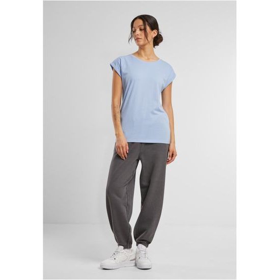 VOLNÉ DÁMSKÉ TRIČKO S OHRNUTÝMI RUKÁVY - TRIČKA S KRÁTKÝM RUKÁVEM - OBLEČENÍ