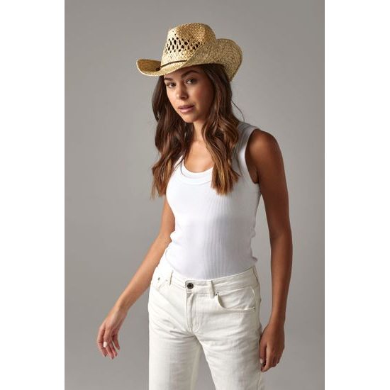 SLAMĚNÝ KOVBOJSKÝ KLOBOUK - PLÁŽOVÉ KLOBOUKY - KŠILTOVKY A ČEPICE