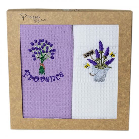 VYŠÍVANÁ VAFLOVÁ UTIERKA S MOTÍVOM - 2 KS - KUCHYNSKÉ UTIERKY - DOMÁCNOSŤ