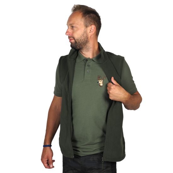 POLO-SHIRT MIT STICKEREI HIRSCH - JÄGER - KLEIDUNG