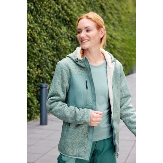 BUNDA Z PLETENÉHO FLEECU JN1874 - SPORTOVNÍ MIKINY NA ZIP - SPORTOVNÍ OBLEČENÍ