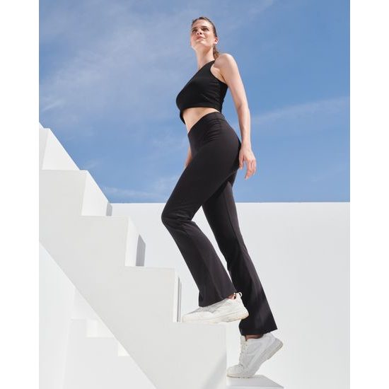 DAMEN-LEGGINGS MIT AUSGESTELLTEM BEIN - SPORT LEGGINGS - SPORT KLEIDUNG
