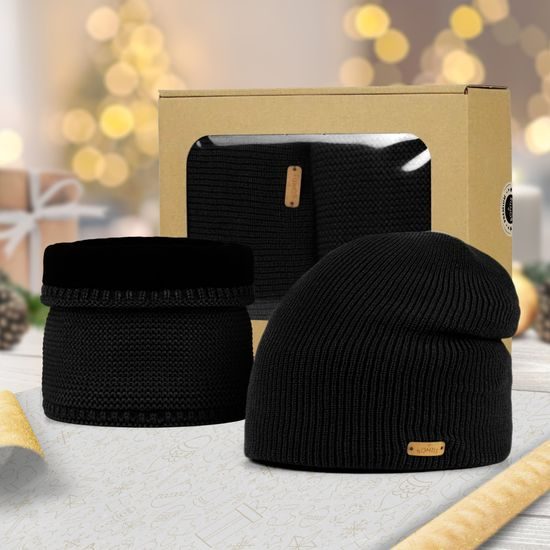 SET CADOU: CĂCIULĂ BĂRBĂTEASCĂ TIP BEANIE ȘI GULER TRICOTAT - SETURI CADOU - SETURI ȘI CADOURI