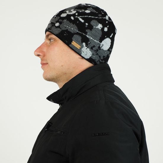 DREIFARBIGE WINTERMÜTZE FÜR MÄNNER - STRICKMÜTZEN - CAPS UND MÜTZEN