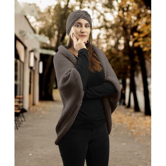 DÁRKOVÉ BALENÍ: PLETENÝ KARDIGAN A ČELENKA - SVETRY BEZ ZAPÍNÁNÍ - OBLEČENÍ