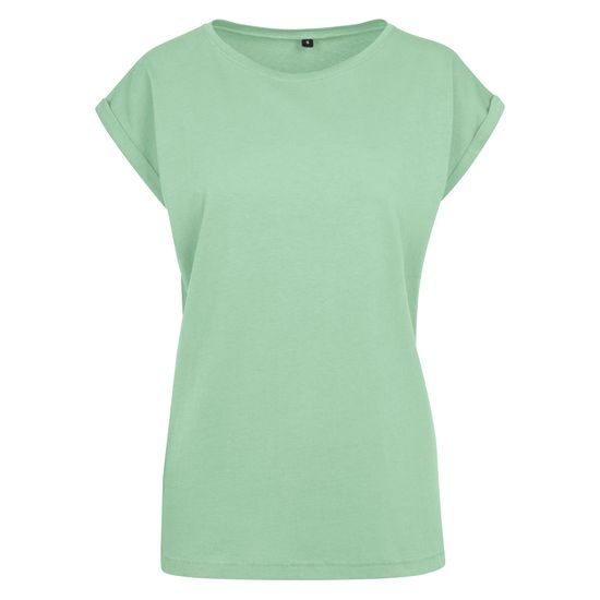 VOLNÉ DÁMSKÉ TRIČKO S OHRNUTÝMI RUKÁVY - TRIČKA S KRÁTKÝM RUKÁVEM - OBLEČENÍ