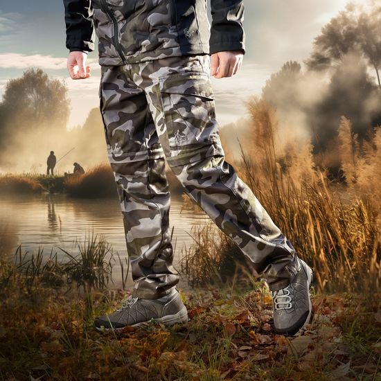 HERREN-TARNHOSE CXS CAMO MIT ABNEHMBAREN BEINEN - BUNDHOSEN - ARBEITS KLEIDUNG