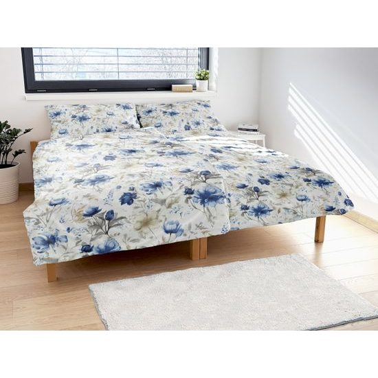 BAVLNENÉ OBLIEČKY MODRÉ KVETY - BAVLNENÉ OBLIEČKY - DOMÁCNOSŤ