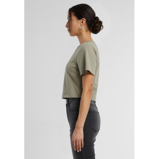 TRICOU CROP TOP CU MÂNECĂ SCURTĂ PENTRU FEMEI - TOPURI CROP TOP - ÎMBRĂCĂMINTE