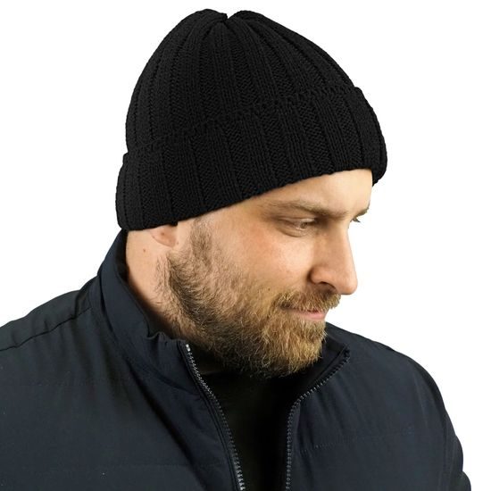 PÁNSKÁ PLETENÁ ČEPICE S ŽEBROVANÝM VZOREM - PLETENÉ ČEPICE - DOPLŇKY