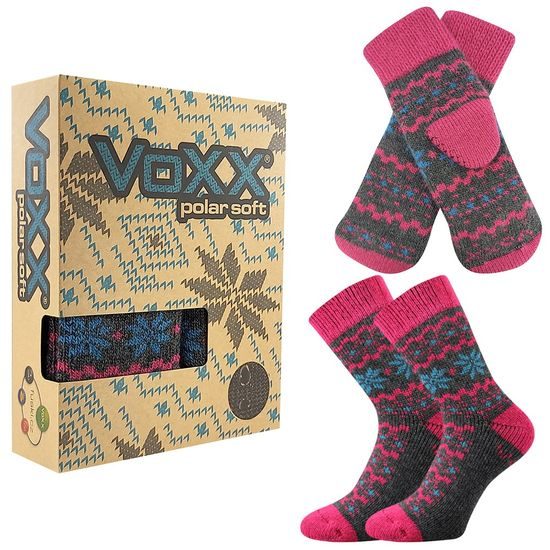SET AUS WINTERLICHEN STRICKSOCKEN UND FÄUSTLINGEN - ALLTAGS-SOCKEN - SCHUHE