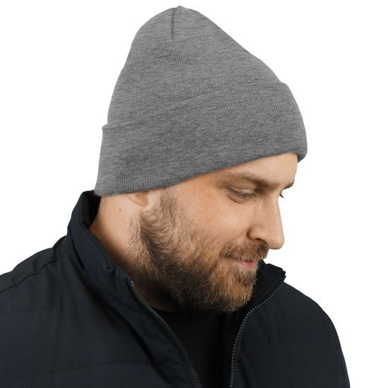 PLETENÁ DVOJITÁ PÁNSKA ČIAPKA S LEMOM - PLETENÉ ČIAPKY - ŠILTOVKY A ČIAPKY