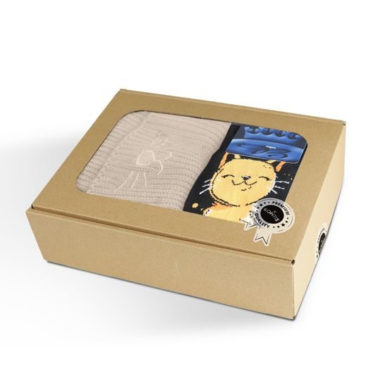 GESCHENKSET: MÜTZE MIT KATZENSTICKEREI UND SOCKEN - GESCHENKSETS - SETS UND GESCHENKE