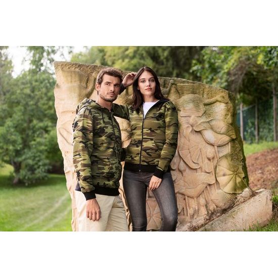 PÁNSKA MIKINA CAMO ZIPPER - MIKINY NA ZIPS - OBLEČENIE