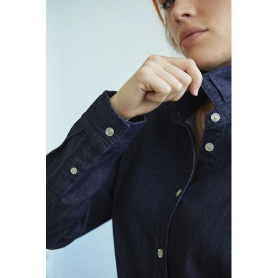 DÁMSKÁ DŽÍNOVÁ KOŠILE BENNETT - KOŠILE S DLOUHÝM RUKÁVEM - OBLEČENÍ