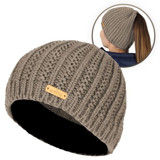 DÁMSKÁ ČEPICE S OTVOREM NA CULÍK - PLETENÉ ČEPICE - KŠILTOVKY A ČEPICE