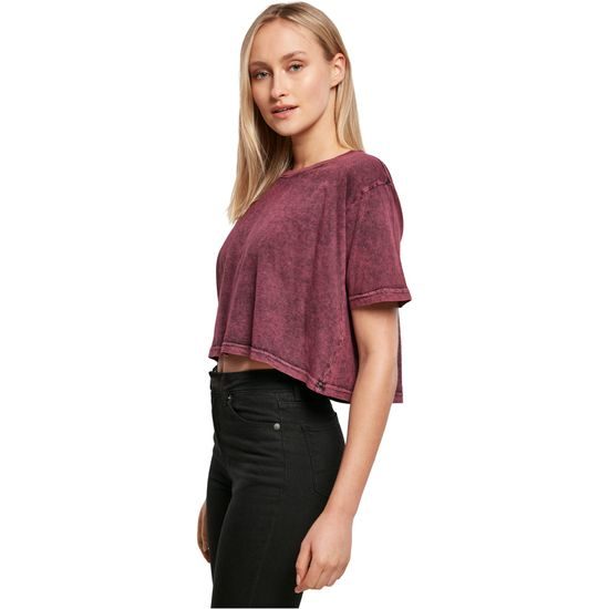 TRICOU CROP TOP PENTRU FEMEI ACID WASHED - TOPURI CROP TOP - ÎMBRĂCĂMINTE